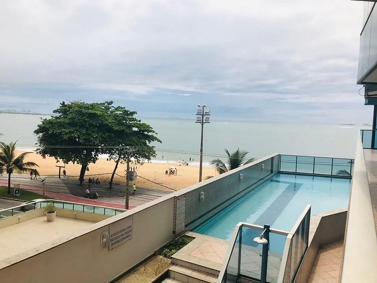 Vista para o mar na Praia da Costa|2 Qtos+ piscina