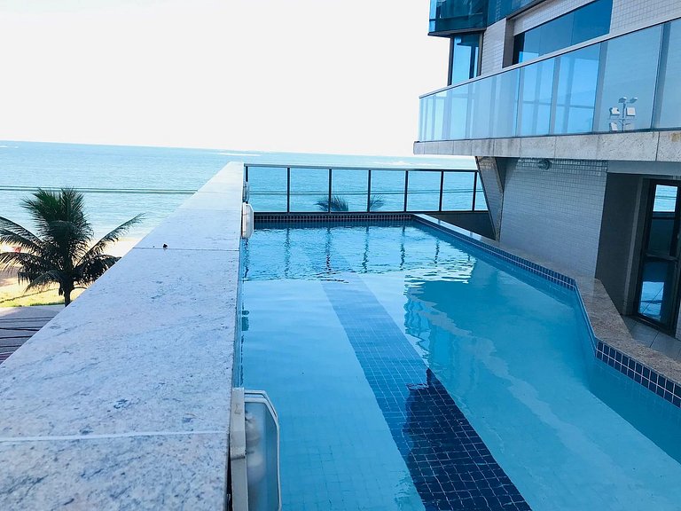 Vista para o mar na Praia da Costa|2 Qtos+ piscina