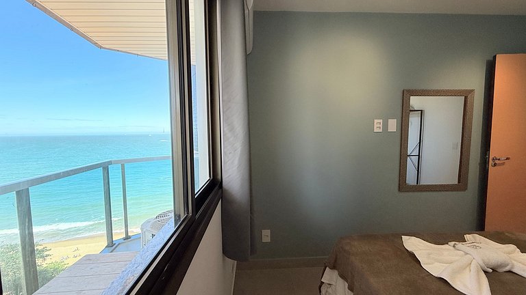 Vista para o mar na Praia da Costa|2 Qtos+ piscina