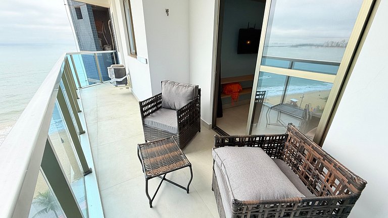 Vista para o mar na Praia da Costa|2 Qtos+ piscina